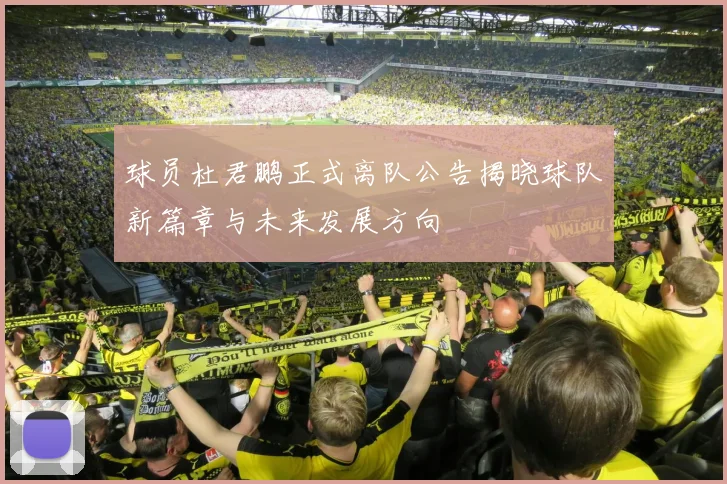 球员杜君鹏正式离队公告揭晓球队新篇章与未来发展方向
